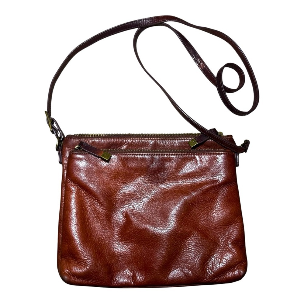 MARGOT Brown Leather Shoulder/Crossbody Bag